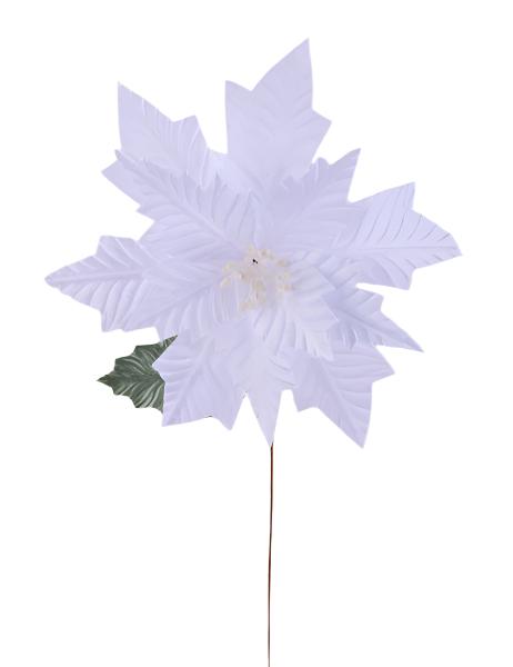 NF412327  17.75"Dia x 24.75"L Poinsettia Stem- WHITE