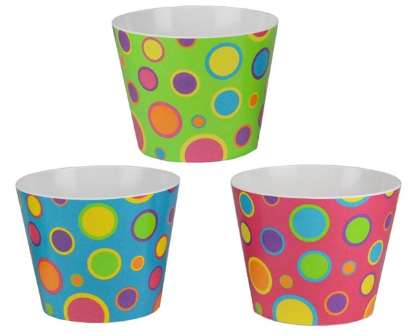 PC2002 3 Asst Polka Dot Melamine Pot