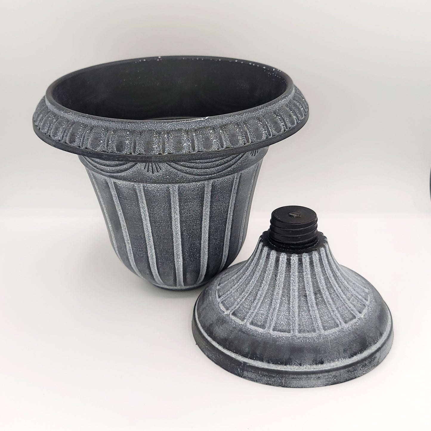 PCU13BW Black/White Plastic Urn - A&B Wholesale Market Inc