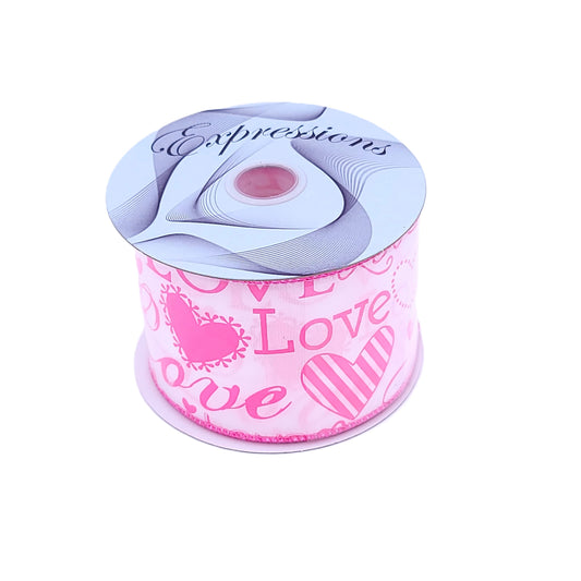 RG169922 VALENTINE LOVE RIBBON 2.5"X10YDS - A&B Wholesale Market Inc