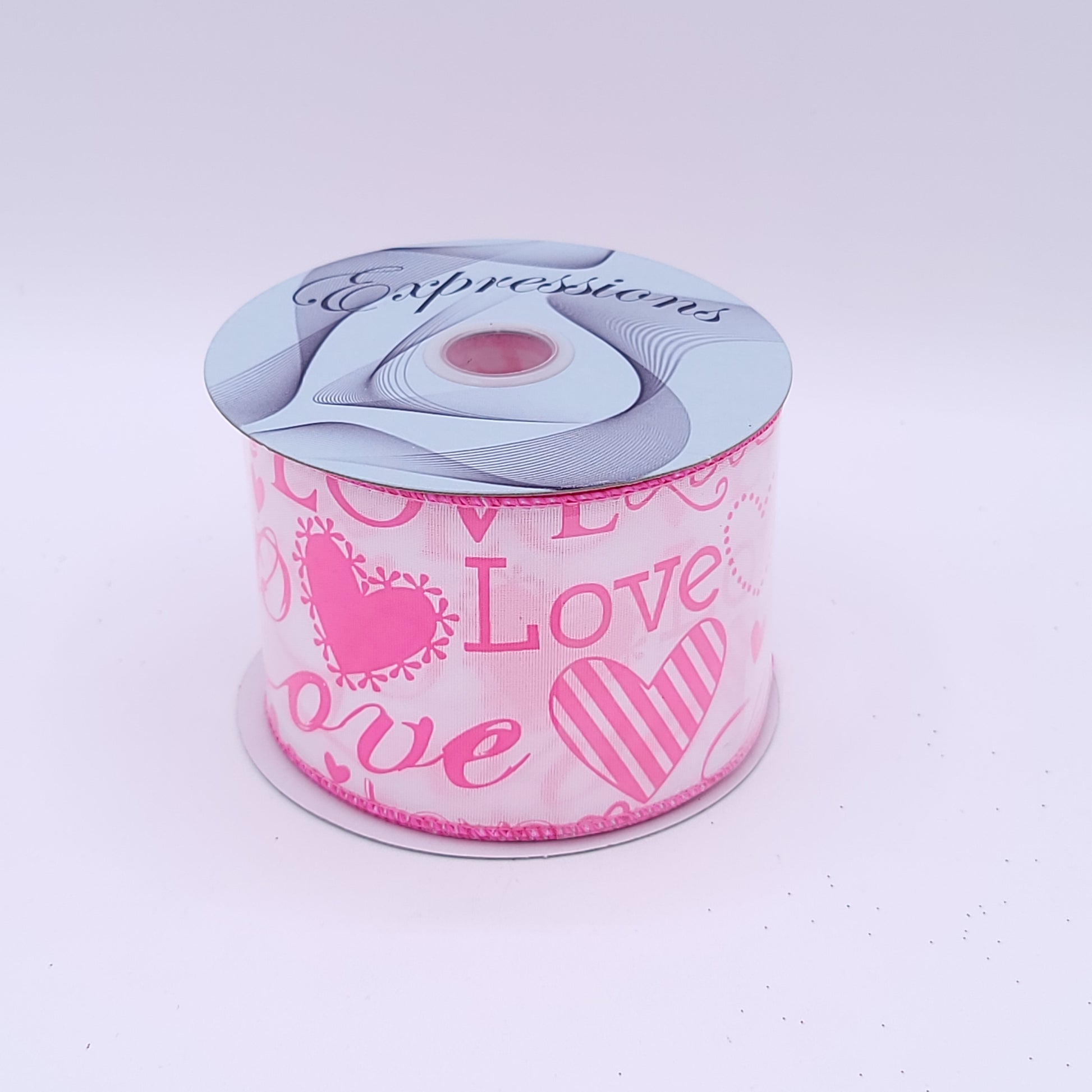 RG1730WT VALENTINE LOVE RIBBON 2.5"X10YDS - A&B Wholesale Market Inc