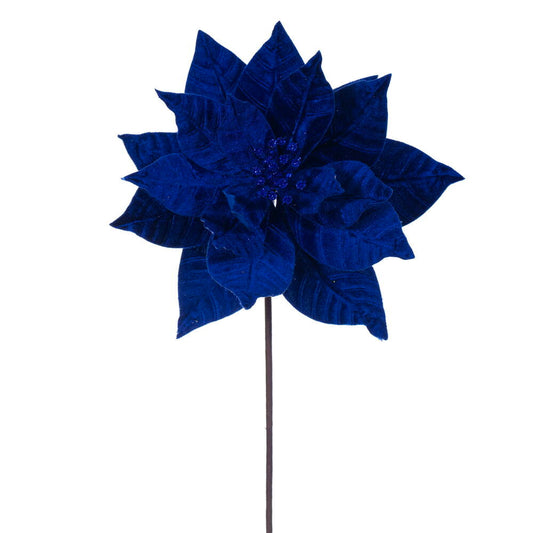 RG232702 21.5" BLUE POINSETTIA 12" FLOWER S6 - A&B Wholesale Market Inc