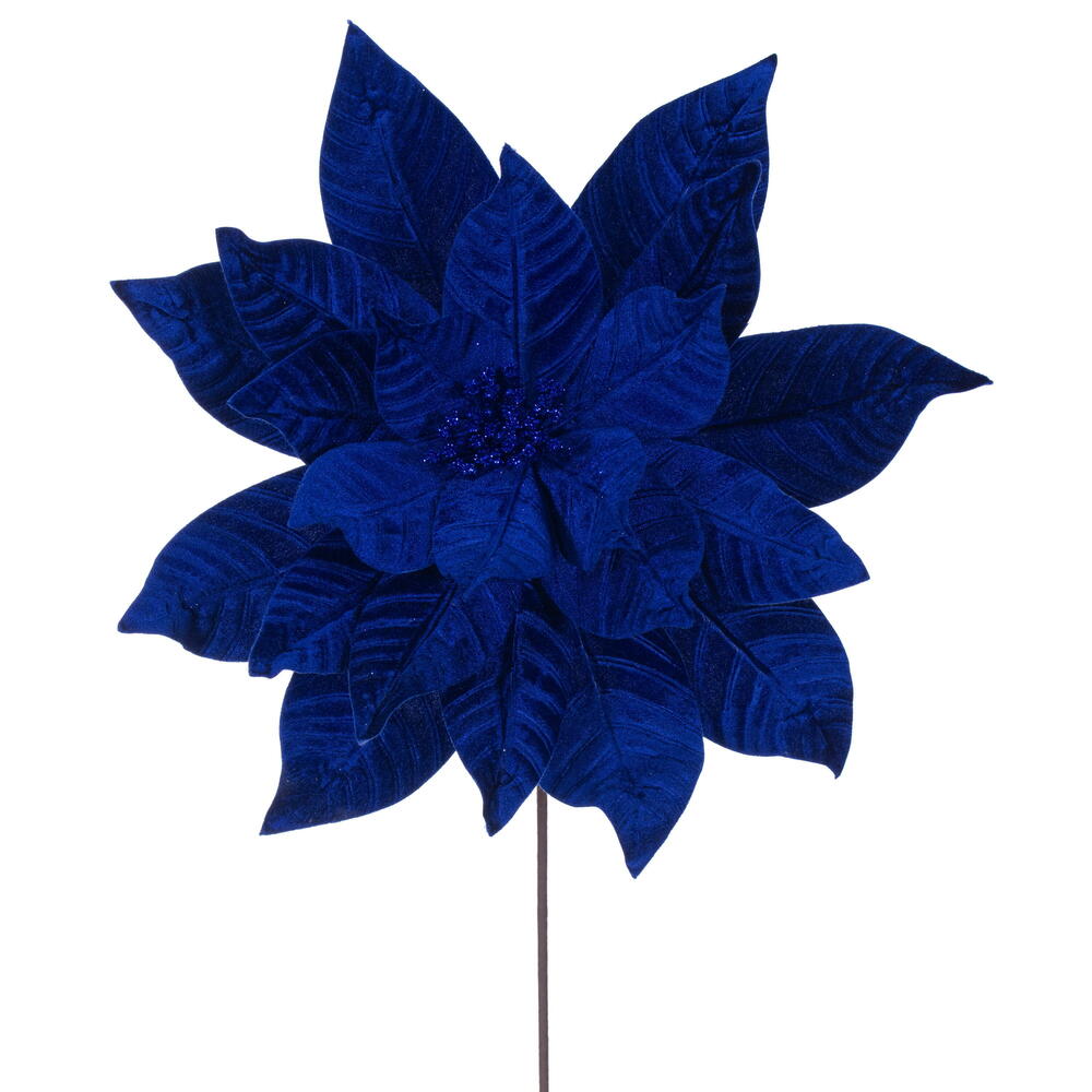 RG233102 21.5" BLUE POINSETTIA 18" FLOWER S2 - A&B Wholesale Market Inc