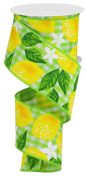 RGA1853RY Lemons on Woven Check - A&B Wholesale Market Inc