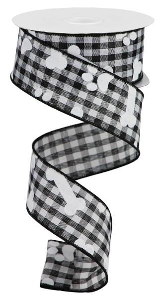 RGA1893X6 Pawprints/Bones Gingham Check - A&B Wholesale Market Inc