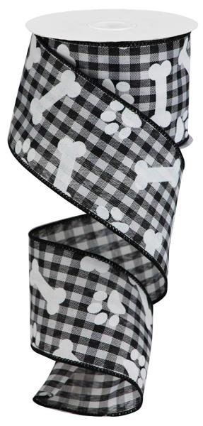 RGA1894X6 Pawprints/Bones Gingham Check - A&B Wholesale Market Inc