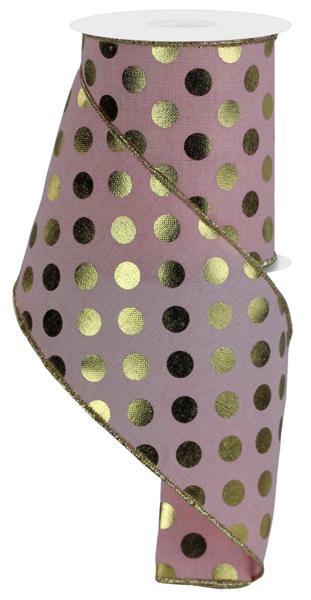 RGE1663T7  4" x 10yd Metallic Polka Dots