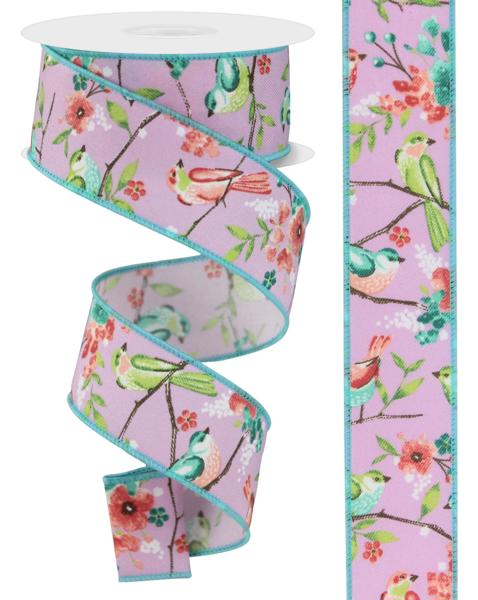 RGE175913  1.5" x 10yd Birds W/Floral Branches