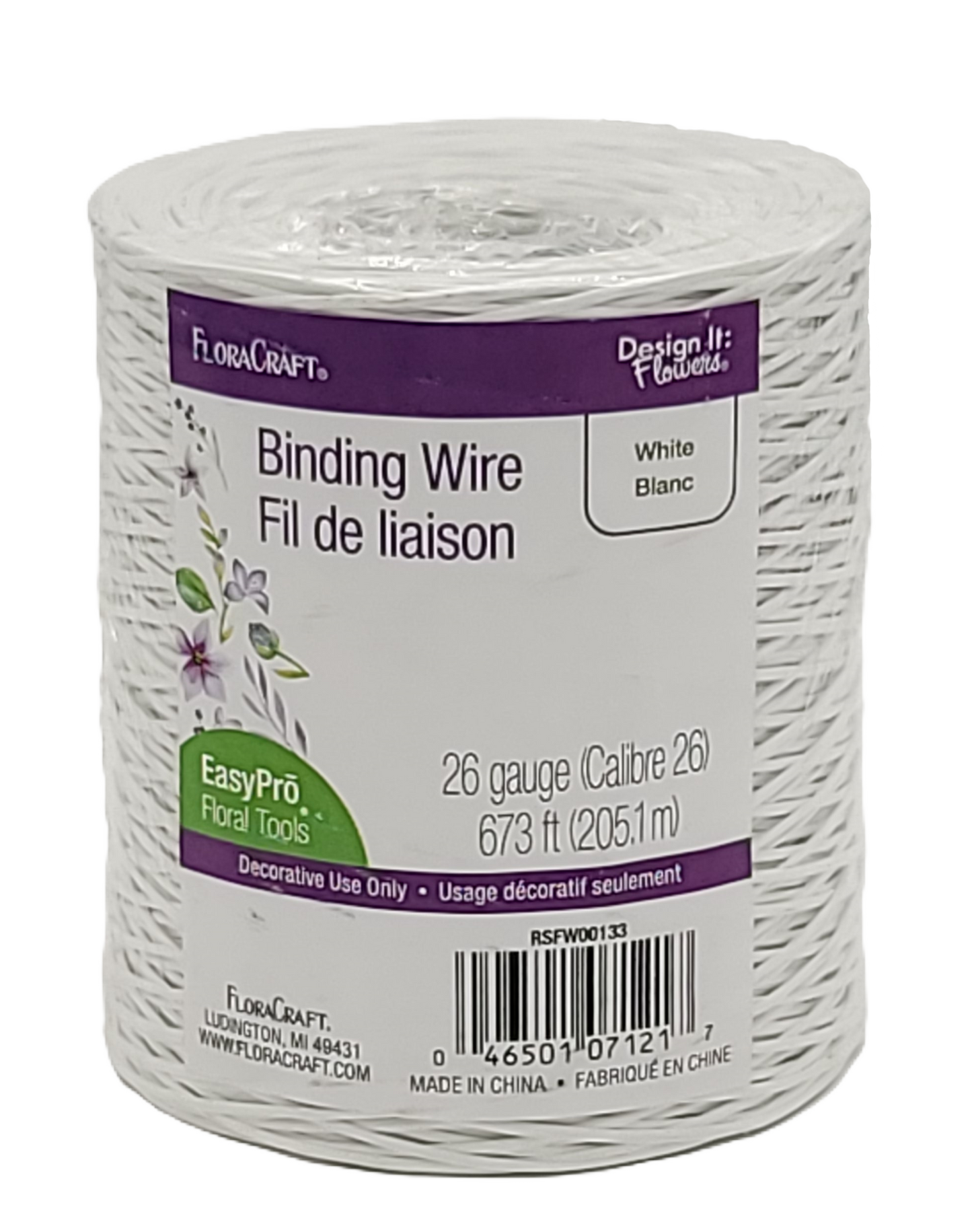 RSFW00133/12 BINDING WIRE 26 GAUGE- WHITE, 673 FEET