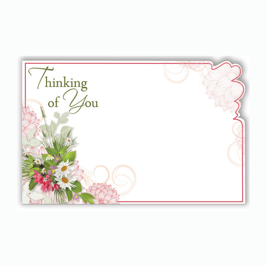 SP0415  "Thinking of You" Daisies w/red pencil border \