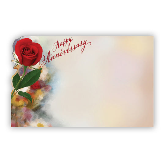 SP0491  ANNIVERSARY:  "Happy Anniversary" Single Red Rose