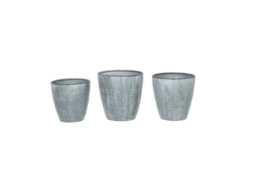 T24499 Galvanized Round Tall Pot S/3