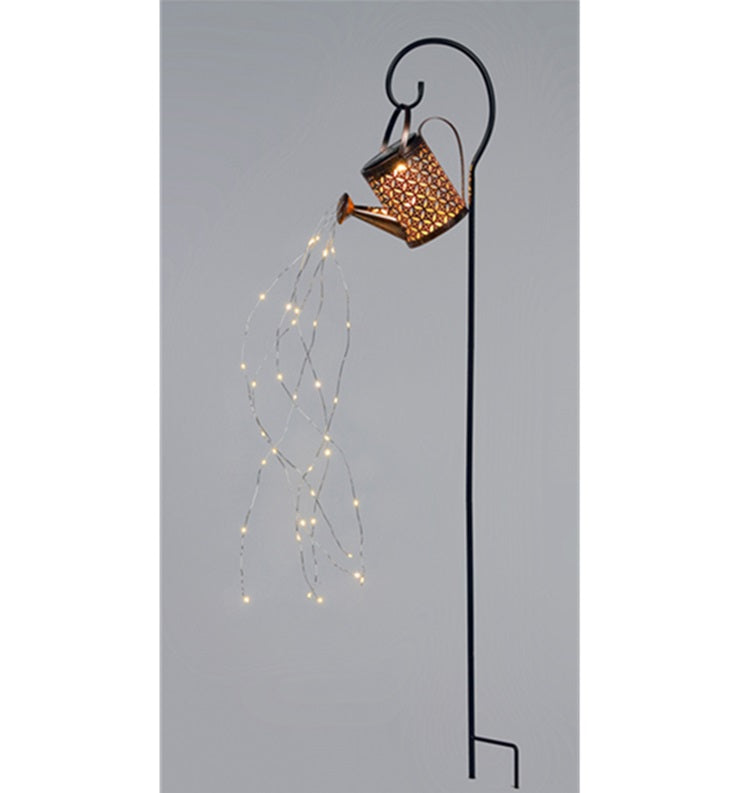 T24570 Solar Metal Watercan Pour Glow Stake