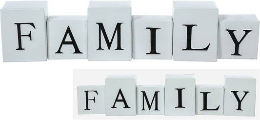 T24617 Metal Black/White Family 2-Side Block - A&B Wholesale Market Inc