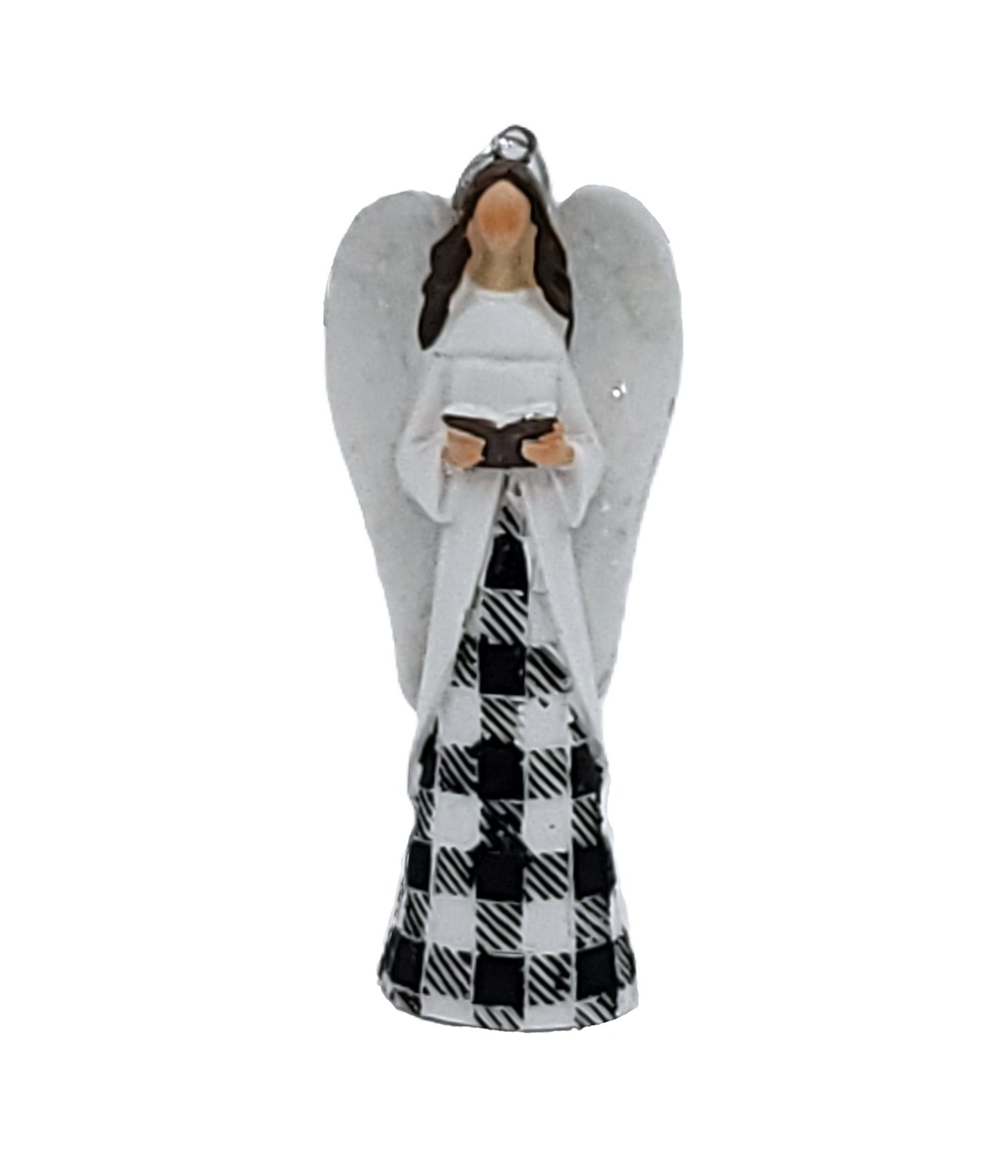 X21074 Resin Black/White Angel Ornament