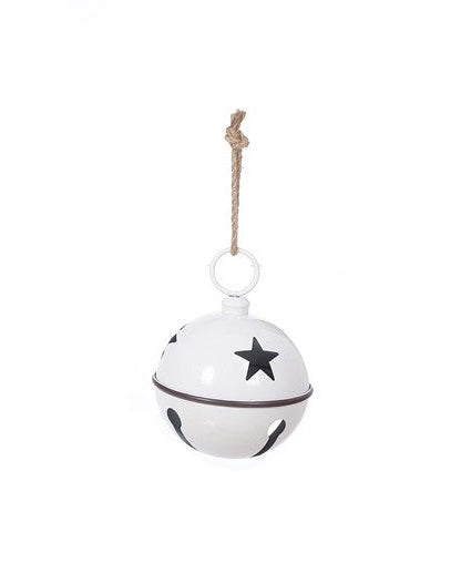 X24508 LARGE Metal White Glossy Star Bell Hanging