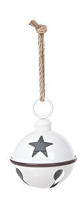 X24506 SMALL Metal White Glossy Star Bell Hanging