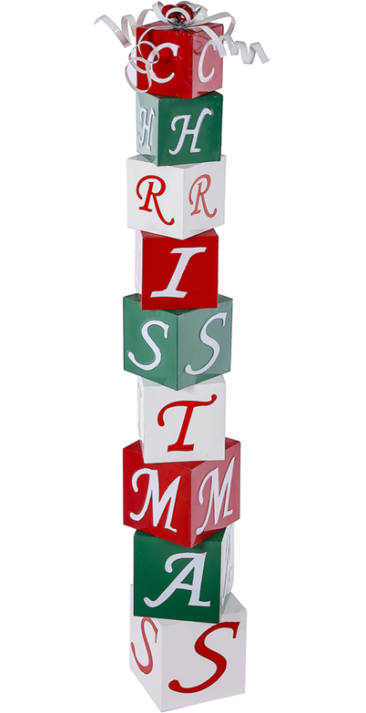 X24520  METAL RED/WHITE/GREEN GLOSSY CHRISTMAS STACK STAND