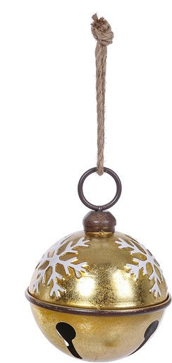 LARGE Metal RD/SL/GD Metallic Snowflake Bell Hanging  X24637