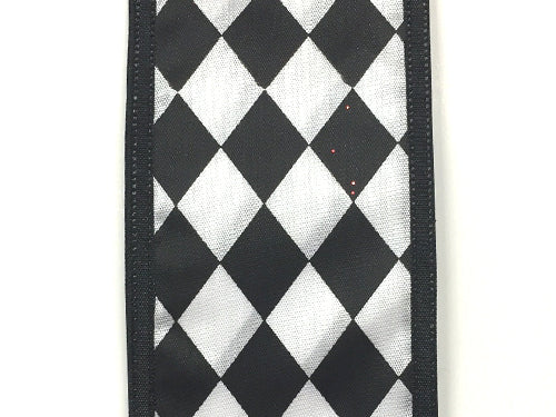 X332040-21 BLACK/WHITE HARLEQUIN, 2.5"X10Y