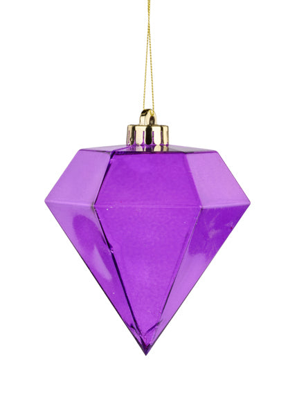 XH114723  Purple 120Mm Clear Diamond Ball Ornament