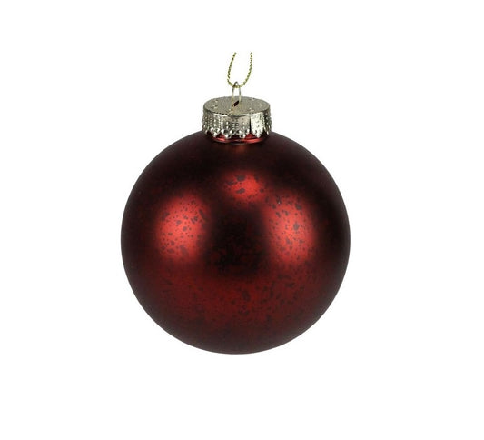 XH990305   100Mm Burgundy Antique Ball Ornament