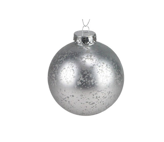 XH990326    100Mm Silver Antique Ball Ornament