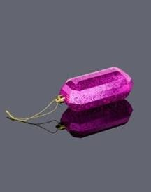 5.25"L Antique Look Gem Ornament Fuchsia