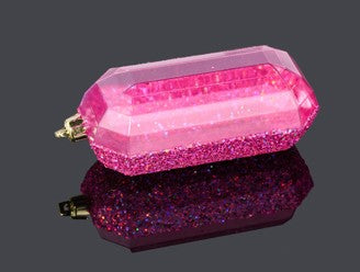 XJ5523HF  5.25"L Laser GLITTER Gem Ornament Fuchsia