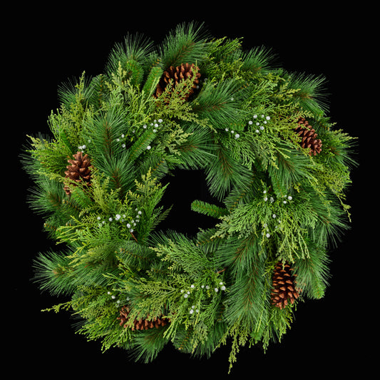 XX8699  30"Dia Deep Woods Mixed Pine Wreath