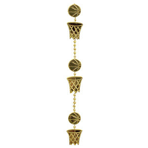 213470  4FT BASKETBALL GARLAND- METALLIC GOLD