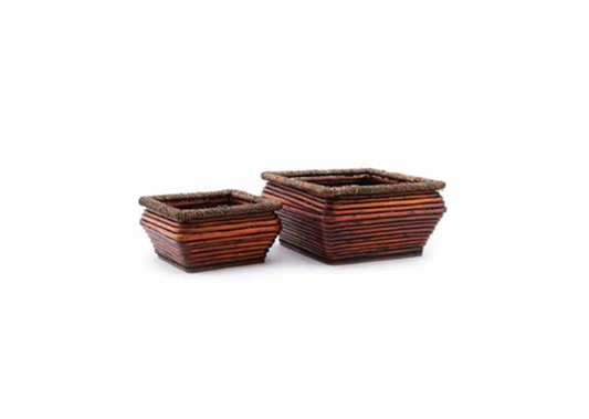 7744SQ   MONACO BROWN SQUARE PLANTER S2