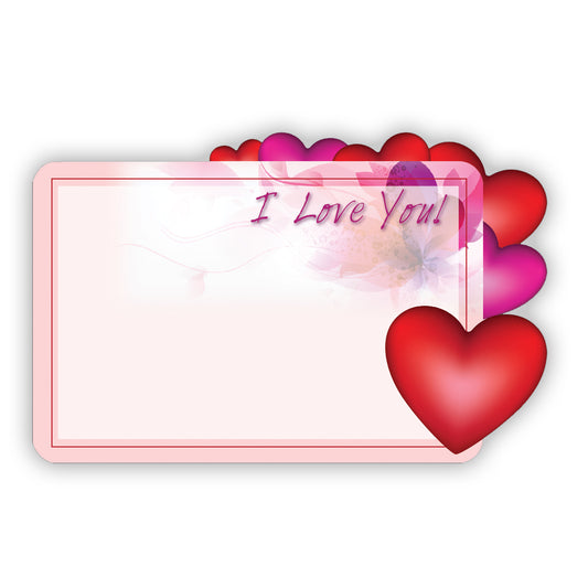 SP0427 LOVE: "I Love You" Red hearts die-cut