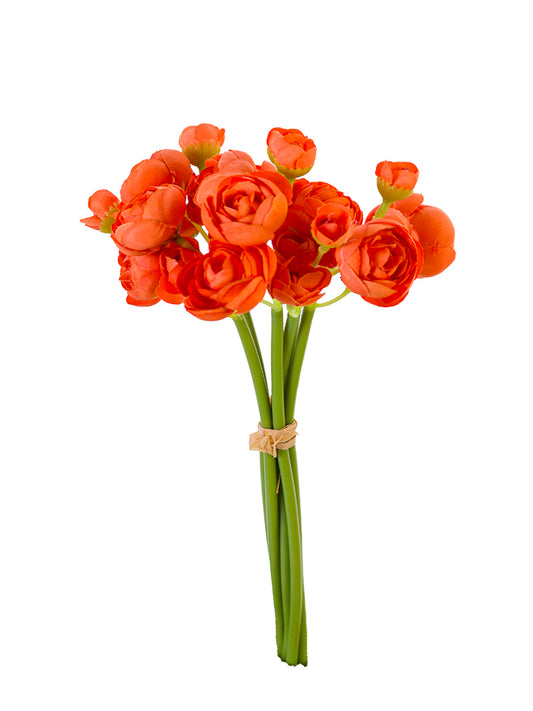 2280018OR 11" MINI RANUNCULUS BUNDLE ORANGE - A&B Wholesale Market Inc