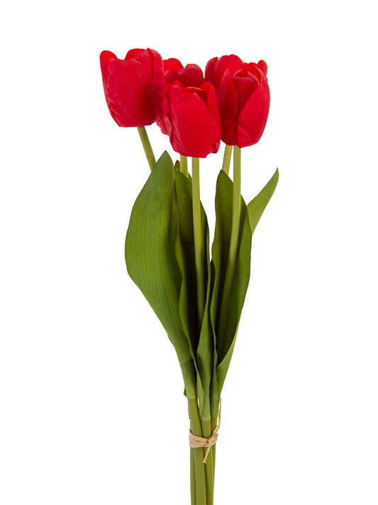 2260031RD 18" REAL TOUCH TULIP BUNDLE RED - A&B Wholesale Market Inc